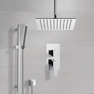 Shower Faucet Ceiling Rain Shower System with Handheld, Rain Shower Head, Shower Faucet Set Remer SFR51